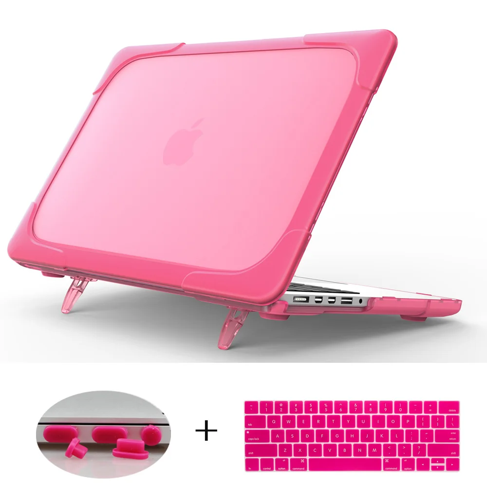 Rose Горячий противоударный Внешний чехол, складная подставка для Macbook Air Pro retina 11 12 13 дюймов с сенсорной панелью A1466 A1502 A1706 A1708 - Цвет: Rose