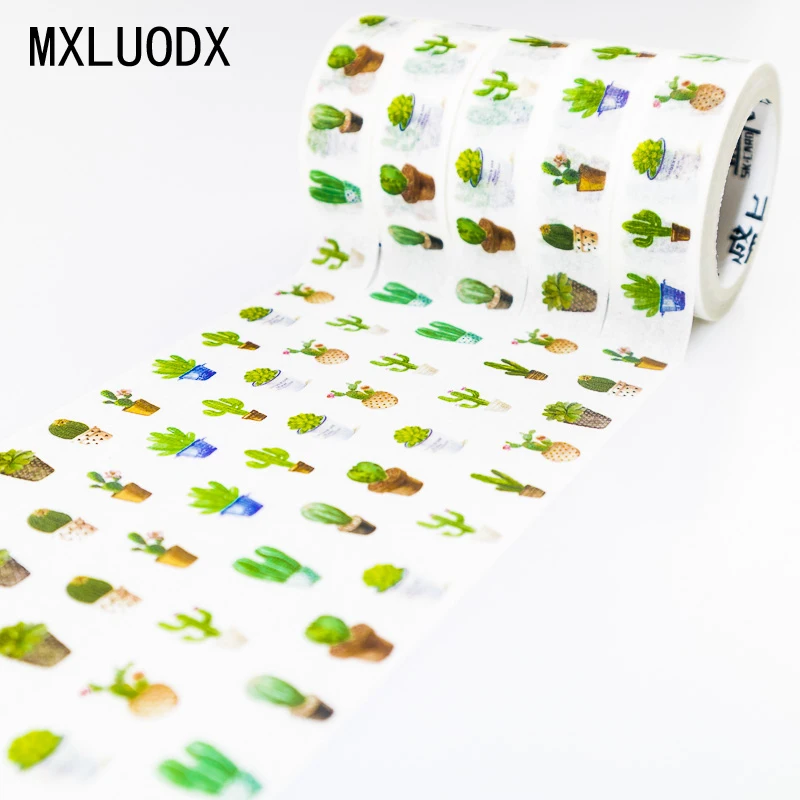 Васи клейкая лента набор липкий Зеленый Бонсай шаблон декоративный клей