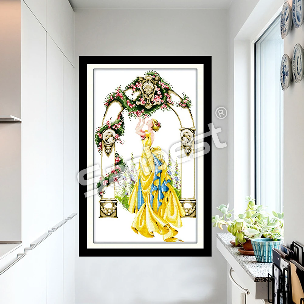 Sanbest Cross Stitch Kits Cotton Thread DMC Summer ueen Picture Patterns Painting Living Room Bathroom Decoration CT00002 | Дом и сад