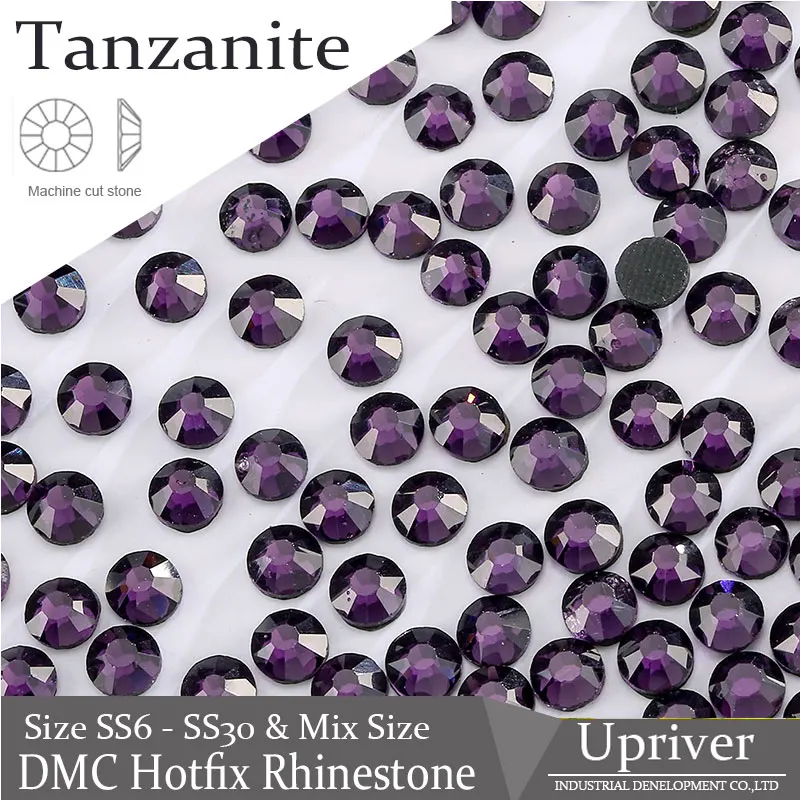 Оптовая продажа яркий стекла машины вырезать SS20 Танзанит исправление стразами