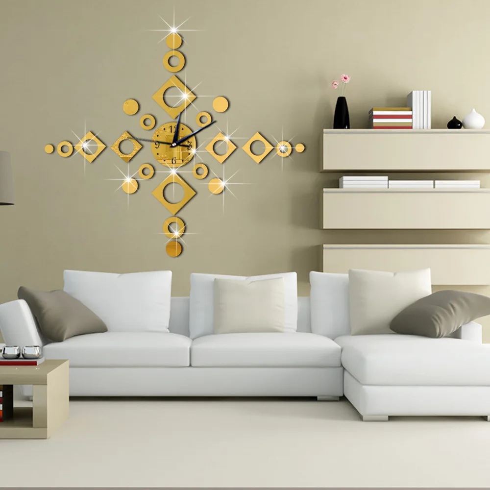 Большие настенные часы домашний декор современный дизайн с геометрическим