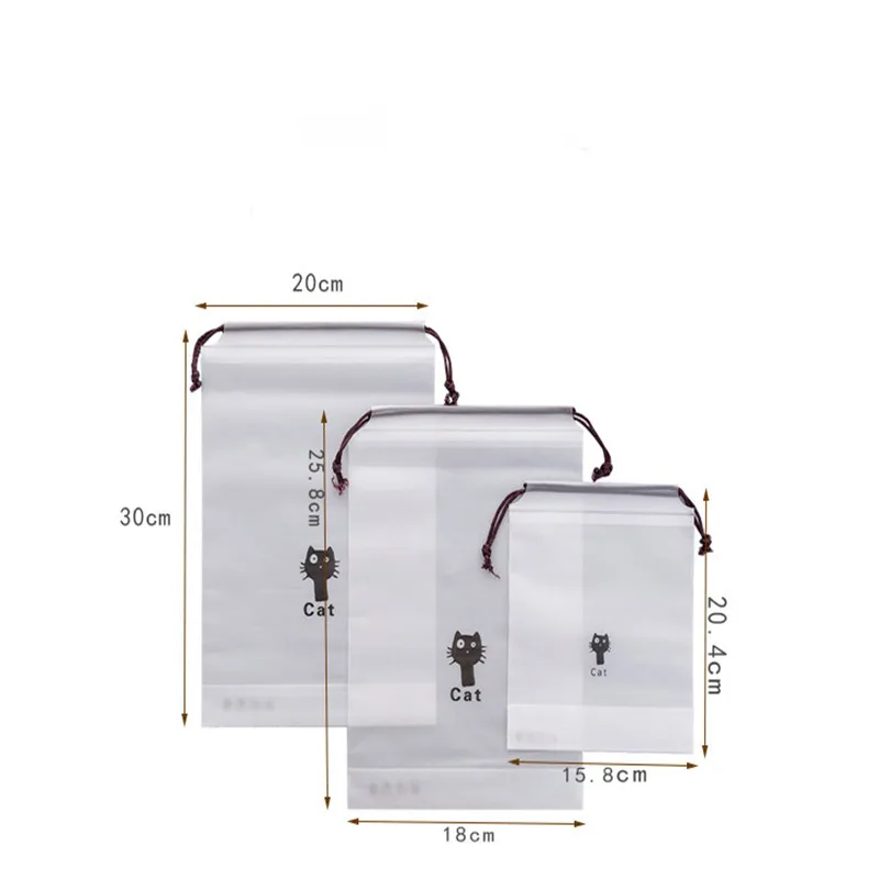 1 Pieces Thick Plastic Travel Storage Bags Organizer Waterproof Pocket Drawstring Bag Women Underwear Clothes Make Up | Дом и сад