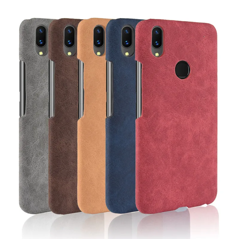 For Vivo V9 Case PU Leather Hard Plastic Back Cover Phone V 9 Youth 1723 VivoV9 6.3 inch |
