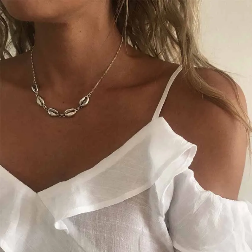 Новое модное дизайнерское ожерелье в виде ракушки для женщин богемное