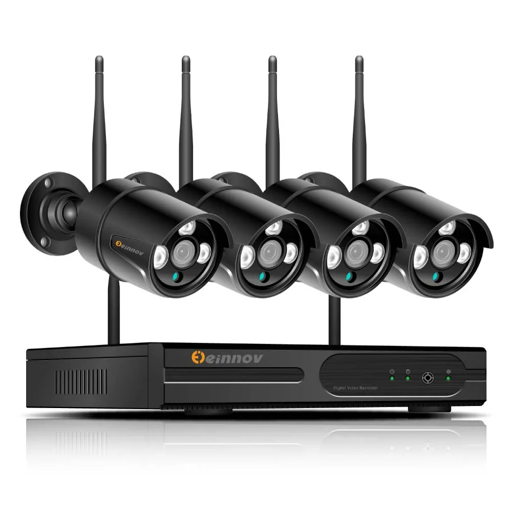 4PCS CCTV Camera Einnov 1080P камера безопасности, беспроводная система видеонаблюдения, Wifi, IP, видеонаблюдение, 8CH NVR kKit, уличная камера s Set H.265 HD IR - Цвет: 4PCS CCTV Camera