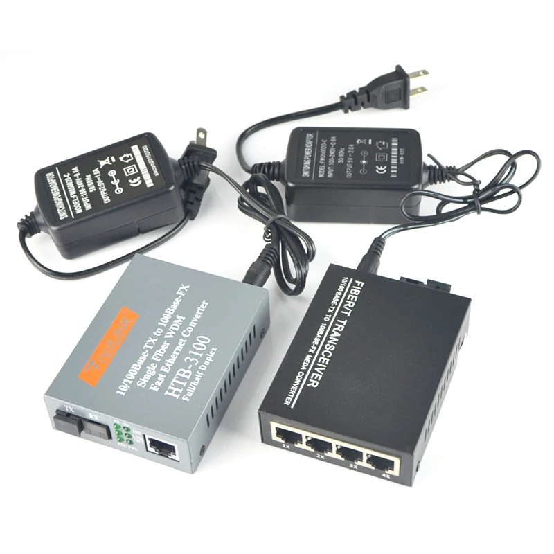 1 двойной медиаконвертер 10/100 м Fast Ethernet RJ45 4 SFP + HTB3100 20 км простой оптоволоконный