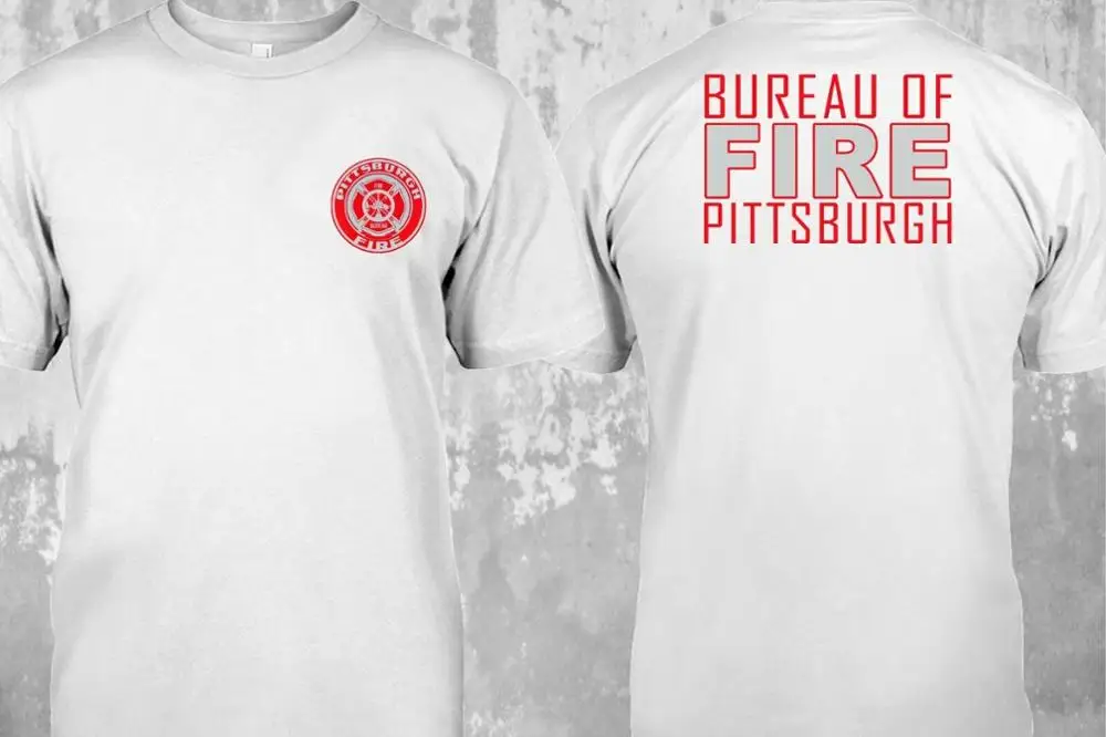 Мужская Повседневная футболка с принтом pittsong Bureu of Fire Двусторонняя Футболка для