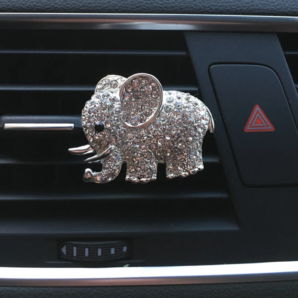 Car Perfume Clip Elephant Diamond Fragrance Air Outlet Freshener Flavor Smell Auto Decoration Diffuser Trim Accessories Gift | Автомобили
