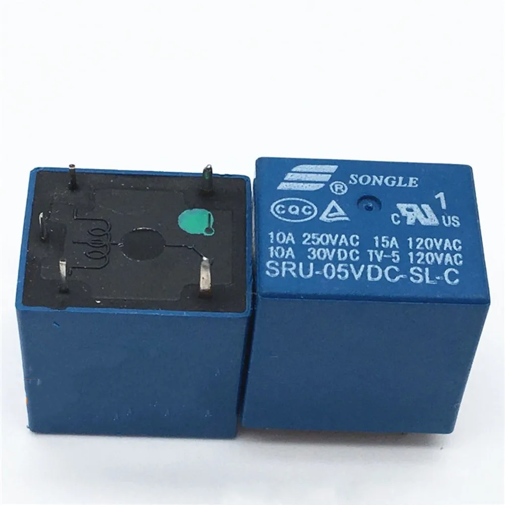 50 шт./лот Мощность реле SRU-05VDC-SL-C SRU-12VDC-SL-C SRU-24VDC-SL-C 5 В, 12 В, 24 В постоянного тока, T70 10A 5PIN
