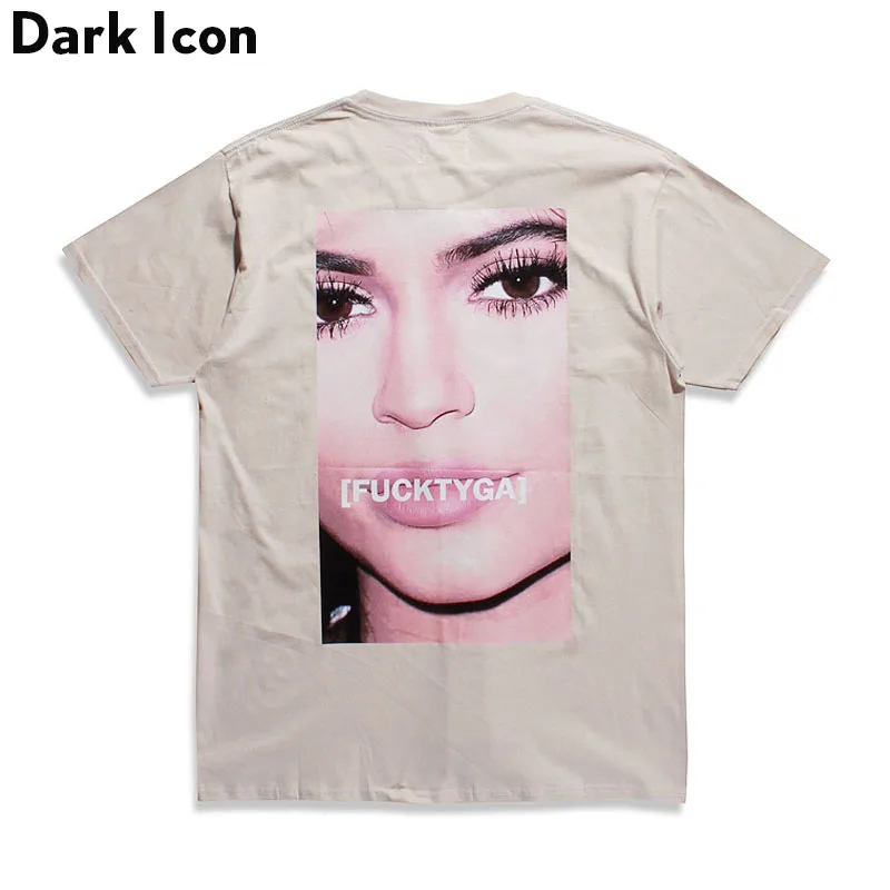 Мужская футболка в стиле хип хоп DARK ICON повседневная хлопковая Футболка с круглым