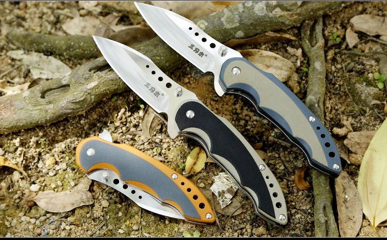 Sanrenmu 7078 складной нож 12C27 лезвие G10 ручка 58HRC хороший edc инструмент для кемпинга, охоты, туризма, приключений и домашнего использования