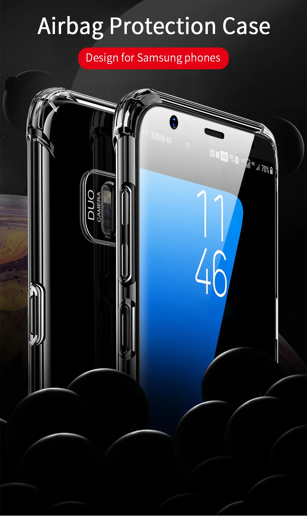 Essager Прозрачный чехол для samsung Galaxy A70 A60 A50 A40 A30 A20 S10 плюс S10E Note 9 8 A9 A8 A7 A6 S9 S8 S7 край M30 M20 M10
