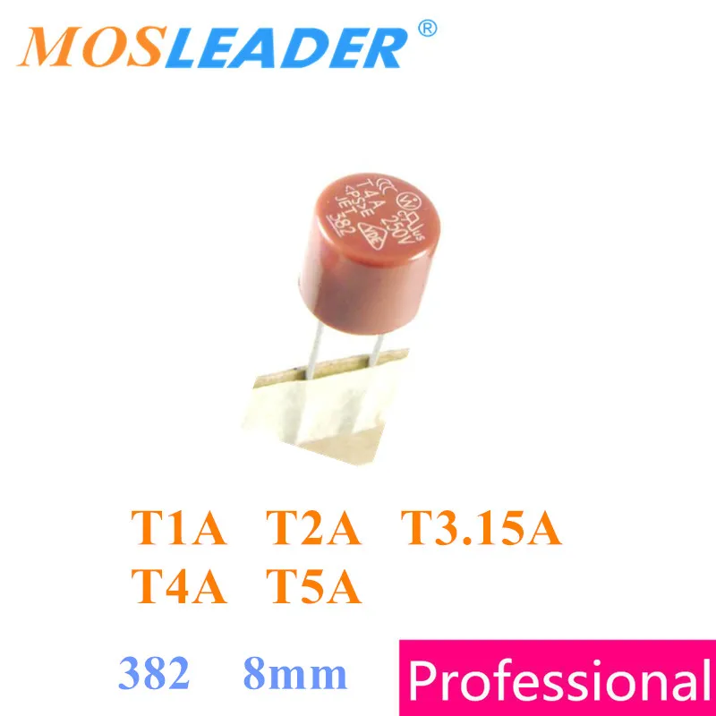 Круглый предохранитель Mosleader 382 1000 шт. 250 В T1A T2A T3.15A T4A T5A 8*8 мм 1A 2A 3.15A 4A 5A высокое
