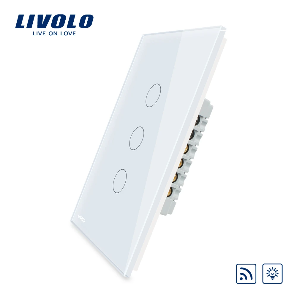 Livolo US/AU Стандартная Стеклянная панель цвета слоновой кости сенсорный экран