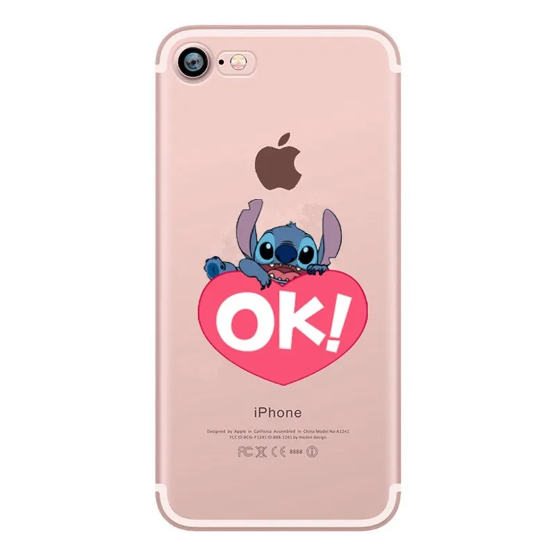 Мягкий чехол из ТПУ для iphone 7 Чехол смешно стежка Прозрачный 6 6S Plus случаях