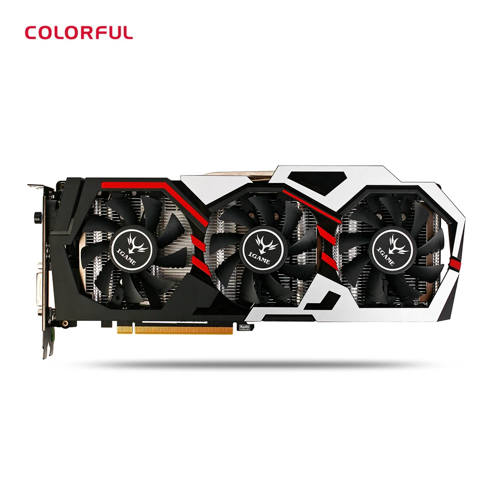 Оригинальный красочный GeForce iGame GTX 1080 ут V2 Топ Графика карты 256bit GDDR5X компьютерного