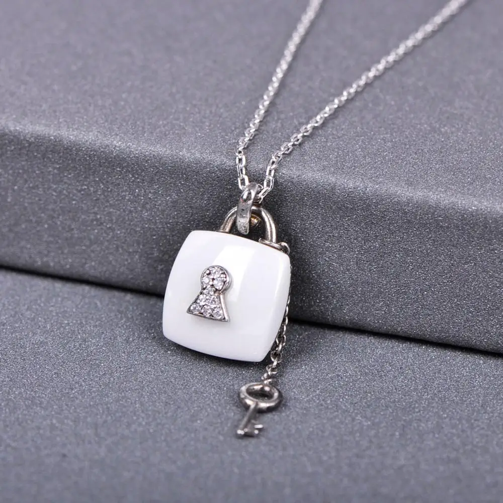 MECHOSEN великолепное керамическое ожерелье с подвеской из стерлингового серебра 925