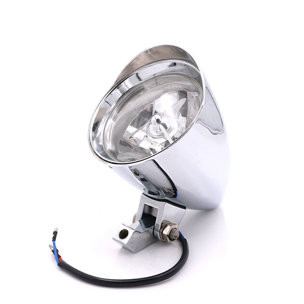 Хромированная алюминиевая цилиндрическая передняя фара для мотоцикла