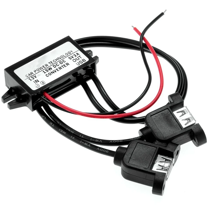 Инвертор 12В до 5В DC трансформатор напряжения 3а USB двойной порт