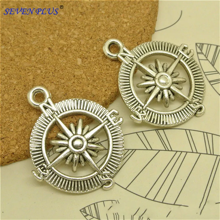 Посеребренные Подвески с морским компасом для изготовления ювелирных изделий 6