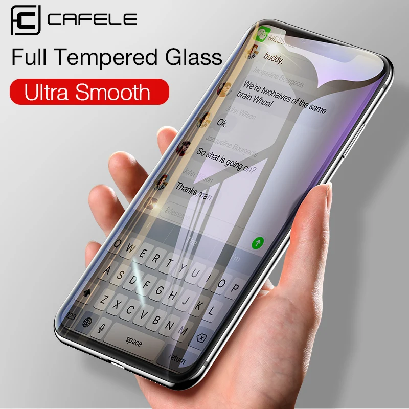 Cafele полное покрытие стекло для iPhone X XR XS MAX 8 plus 7 6 защита экрана Закаленное пленка xs