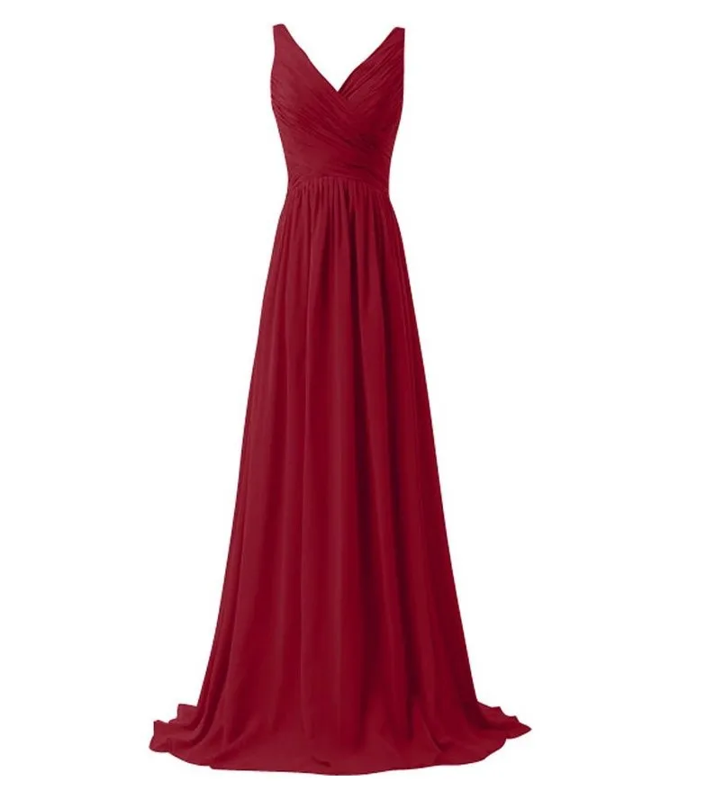 LLY1130T# V-neck спагетти Лямки длинные на шнуровке небесно-голубое для подружки невесты платья свадебное платье для выпускного вечера невесты Дамская мода - Цвет: wine red
