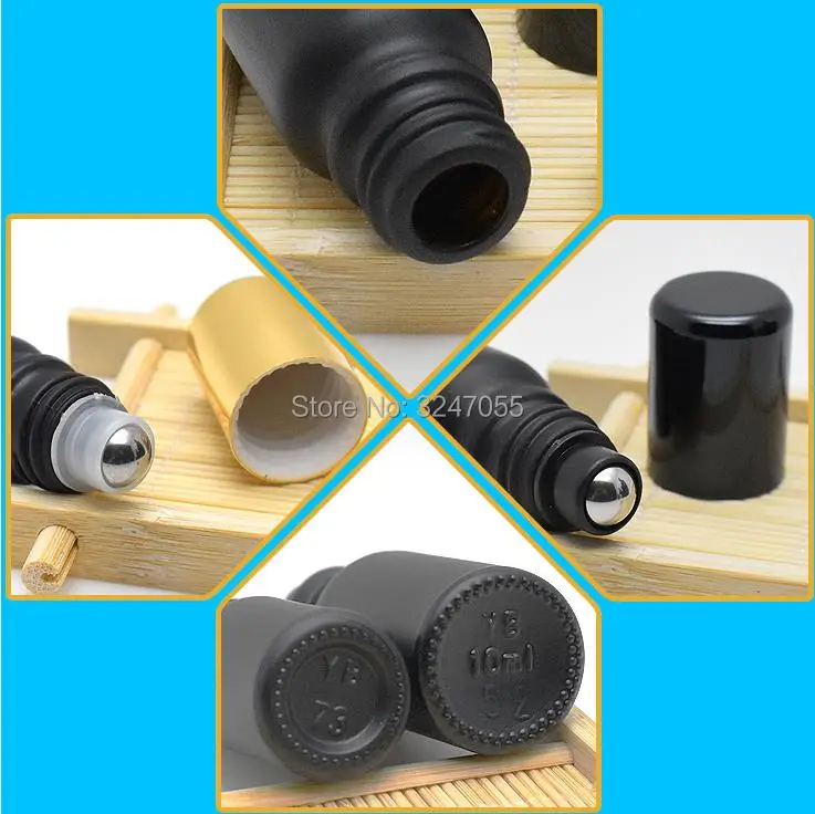 5ml10ml15ml20ml30ml50ml100ml матовый черный стеклянный косметический рулон на бутылку с