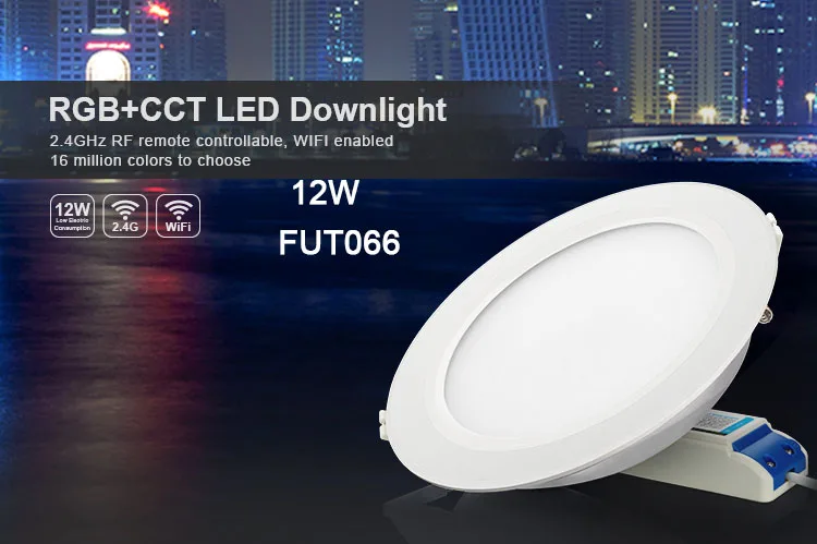 FUT066 12W MiBOXER 6 Вт/9 Вт/12 Вт/15 Вт/18 Вт RGB+ CCT светодиодный светильник AC110V 220 В с регулируемой яркостью FUT061/FUT063/FUT066/FUT068/FUT069 - Испускаемый цвет: FUT066 12W