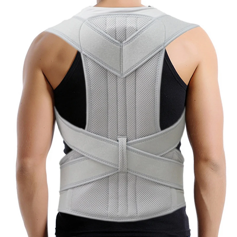 Серебристый черный пояс назад Корректор осанки позвоночника плеча