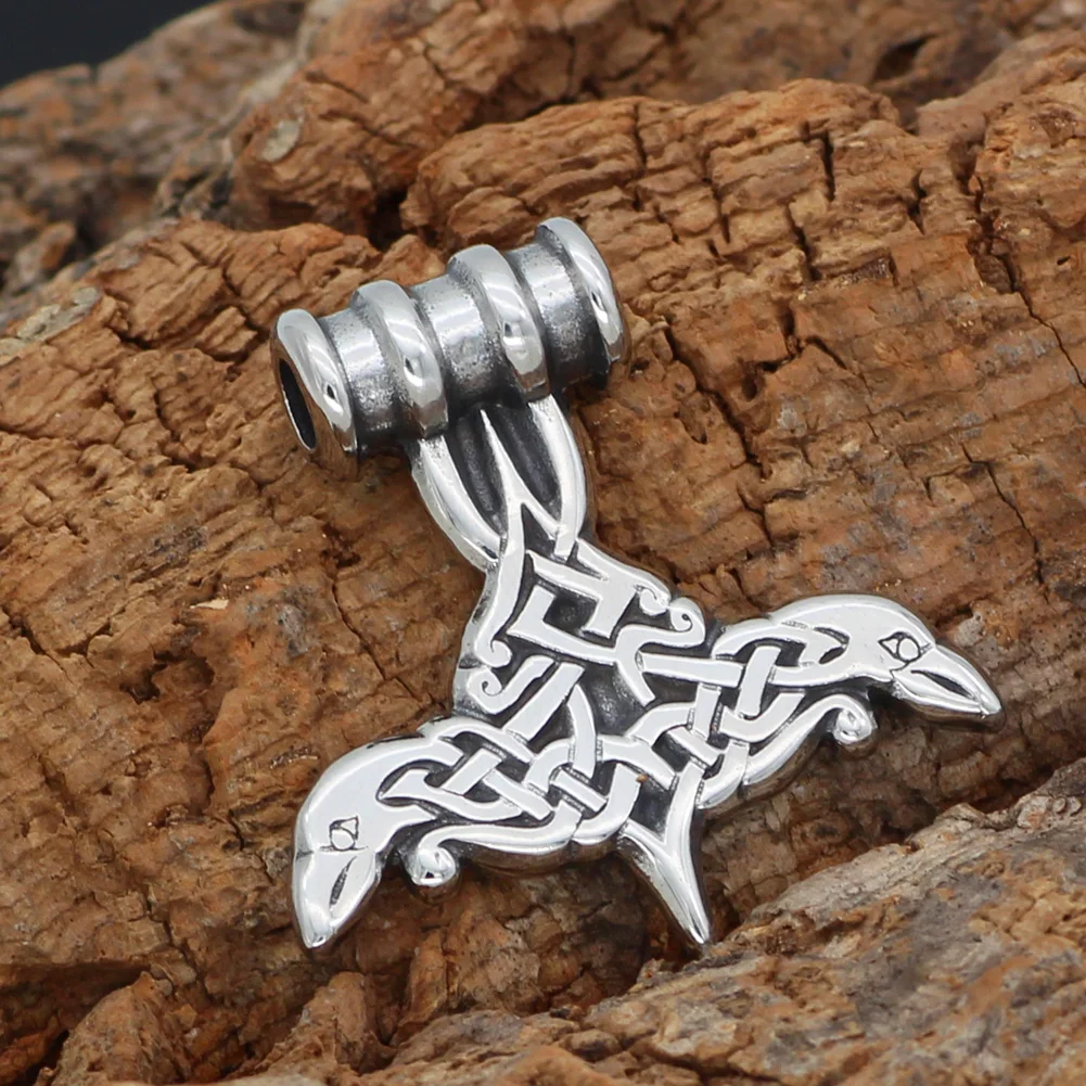 Нордический молоток Тора из нержавеющей стали Mjolnir odin raven ожерелье с подвеской в
