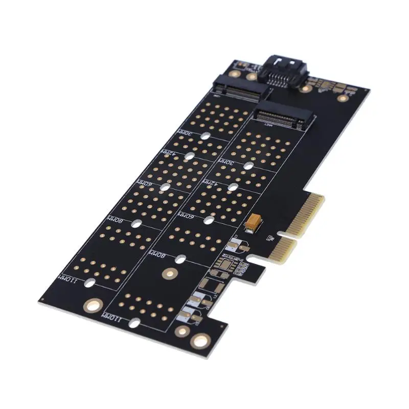 PCI Express PCI-E 4x к NVMe M.2 NGFF B ключ + M SSD слот карты адаптера двойной порты и разъёмы