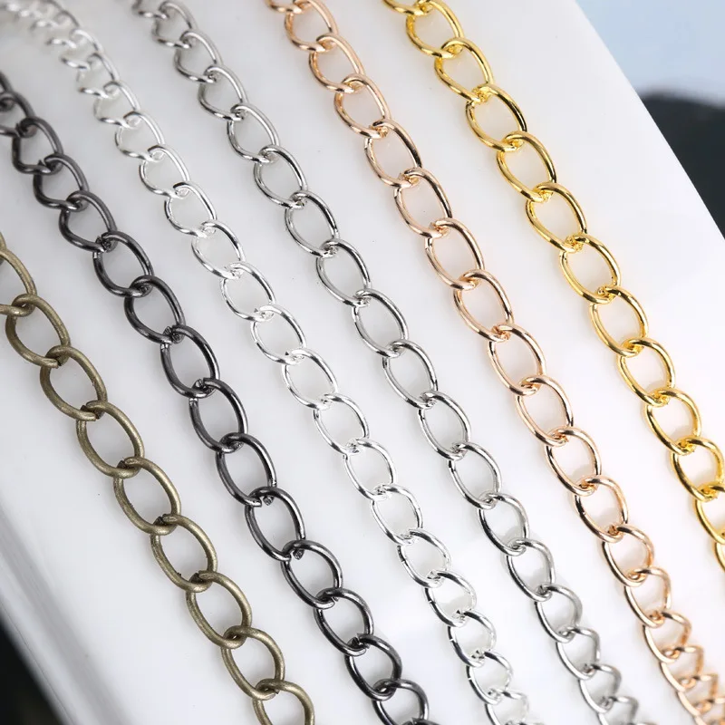 

10Meter Zinc Metal Alloy Link Chain Gold Silver Color For Necklace Bracelet Jewelry Making Findings