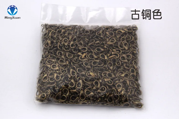 Antique Bronze MINGXUAN 100 шт./лот ювелирные изделия из сплава Античная Бронза/золото/родий застежка-карабин крючки для ожерелья и браслета цепи 10-18 мм - Цвет: Antique Bronze
