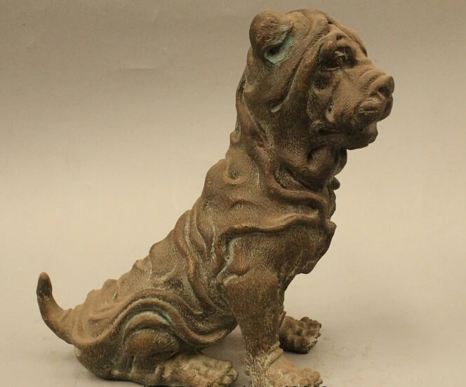 8 &quotПрекрасный Китайский чистый Бронзовый знаменитый питомец Шарпей мопса