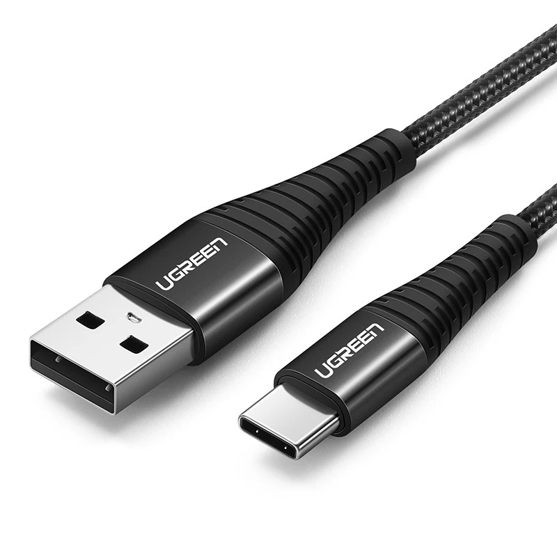 Black Ugreen 3A USB C кабель для samsung S10 S9 Note 9 Xiaomi Mi 9 8 Быстрая зарядка type-C кабель для Oneplus 6t type C шнур зарядного устройства - Цвет: Black