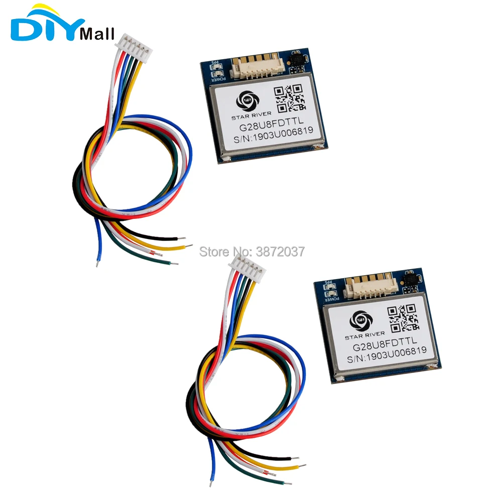 

2pcs/lot DIYmall G28U8FDTTL GPS Module GLONASS Beidou 72CH TTL 1-10Hz with Compass QMC5883L