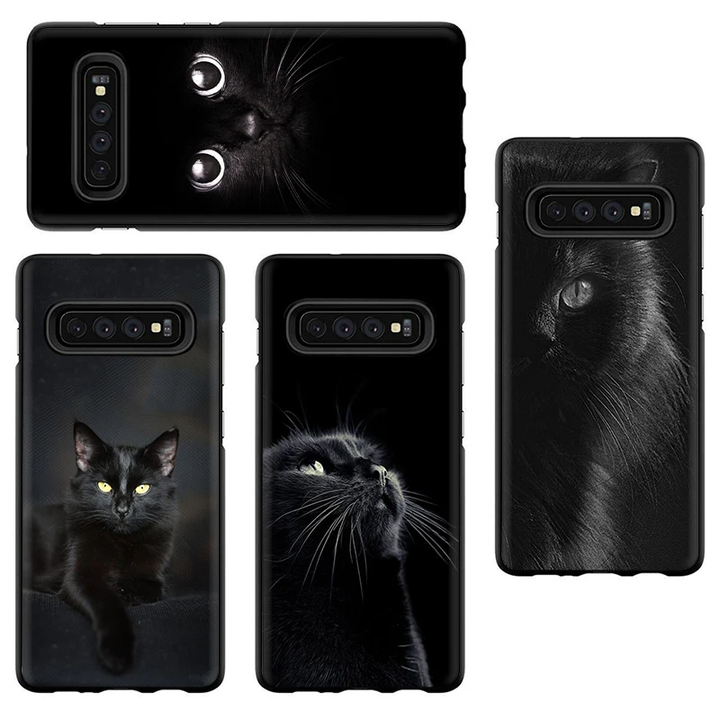 Black Cat Staring Eyes Soft Phone case for Samsung S6 S7 Edge S8 S9 10 Plus S10e Note 8 9 M10 M20 M30 M40 | Мобильные телефоны и