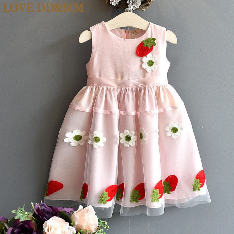 Платья для девочек LOVE DD &amp MM новинка весны 2021 детская одежда милое Сетчатое