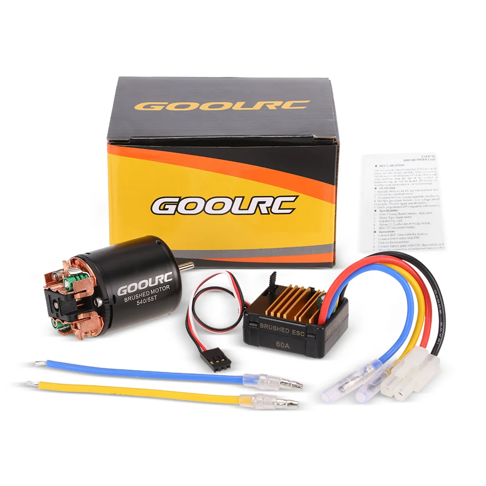 GoolRC 540 55T матовый мотор с 60A ESC Combo для 1/10 Axial SCX10 RC4WD D90 RC Гусеничный альпинистский автомобиль