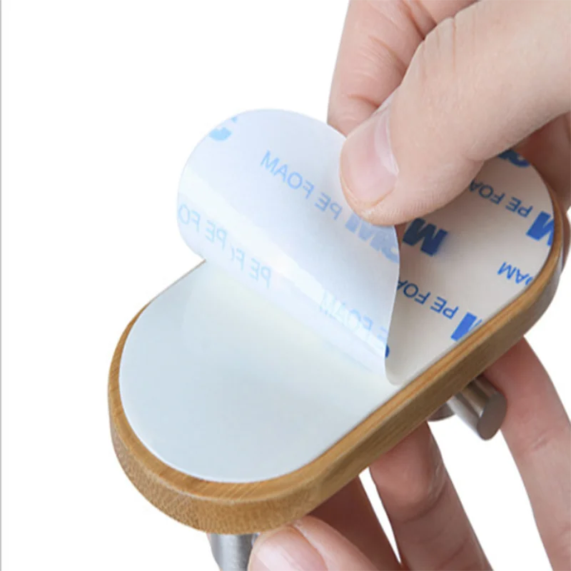 Простой бамбуковый крючок из нержавеющей стали для ванной кухни практичный