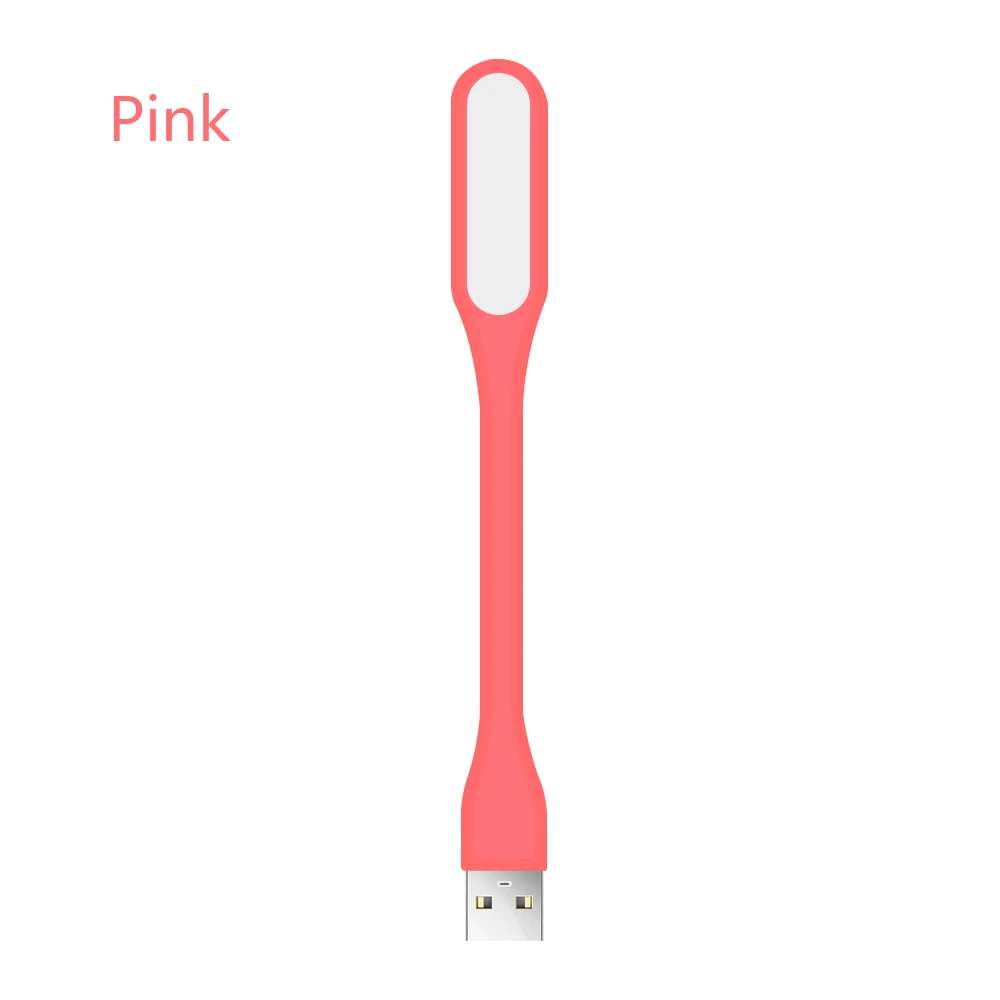 1 шт. Мини Портативный 2835SMD USB светодиодный светильник 5 в 1,2 Вт супер яркий книжный светильник лампа для чтения для внешнего аккумулятора ПК ноутбука - Цвет корпуса: Розовый