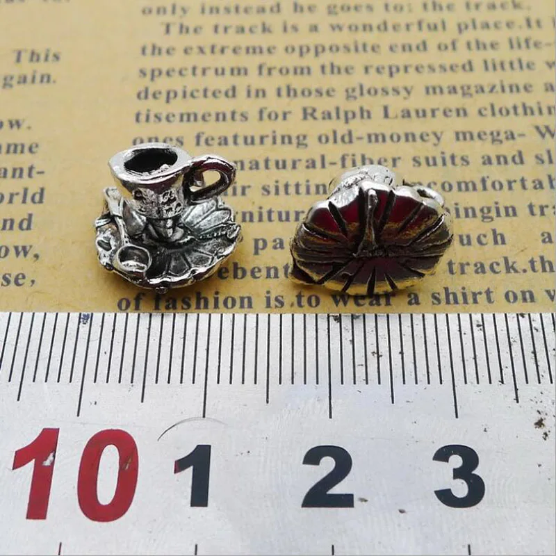 

25pcs Antique Silver Alloy Coffee Cup Charms Pendants For Bracelet Necklace Jewelry Making DIY Handmand Craft 13x13mm
