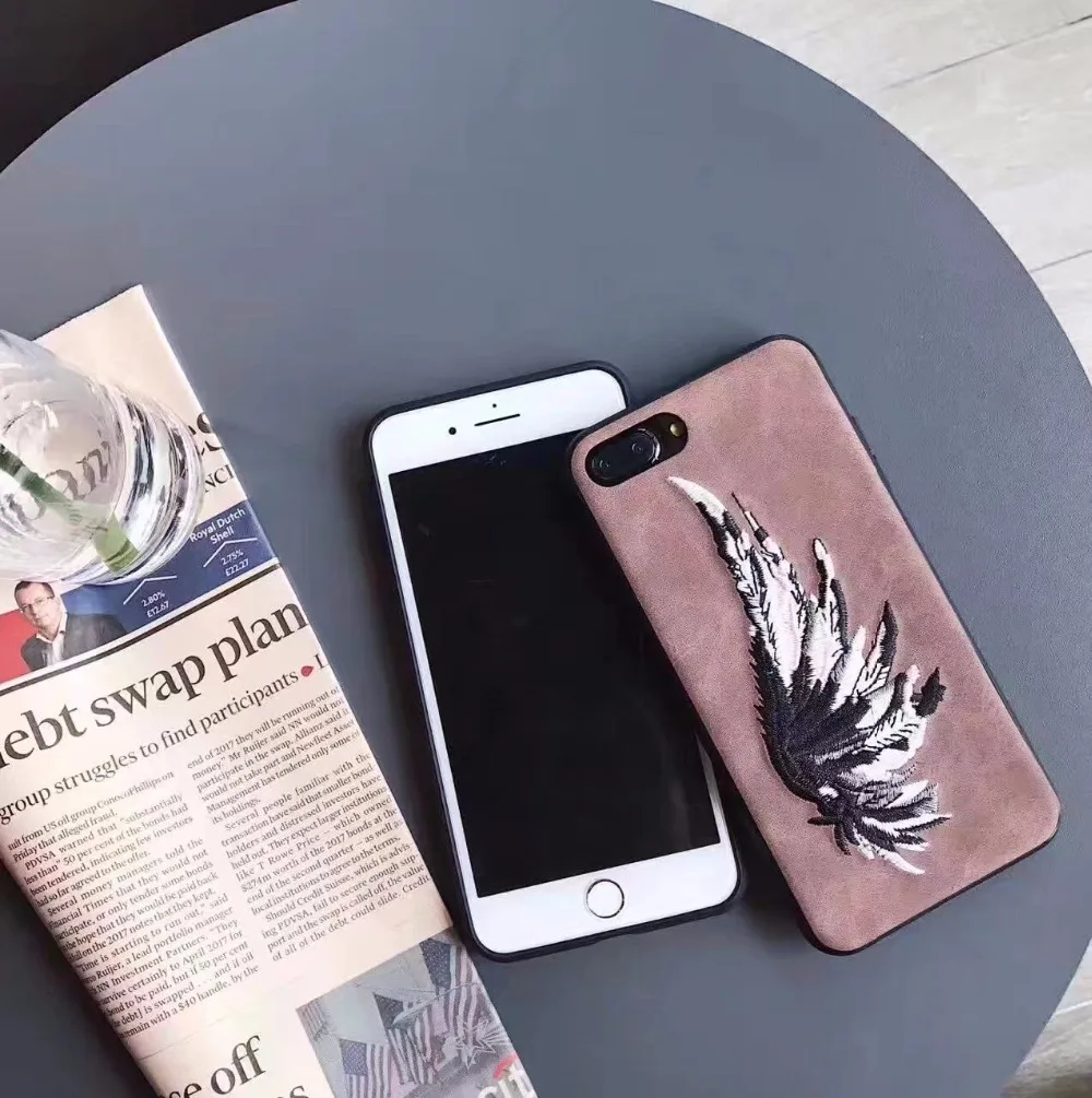 Для iPhone 7 Plus чехол ручной работы Вышивка пара крылья ангела ретро сотовый телефон световой защиты В виде
