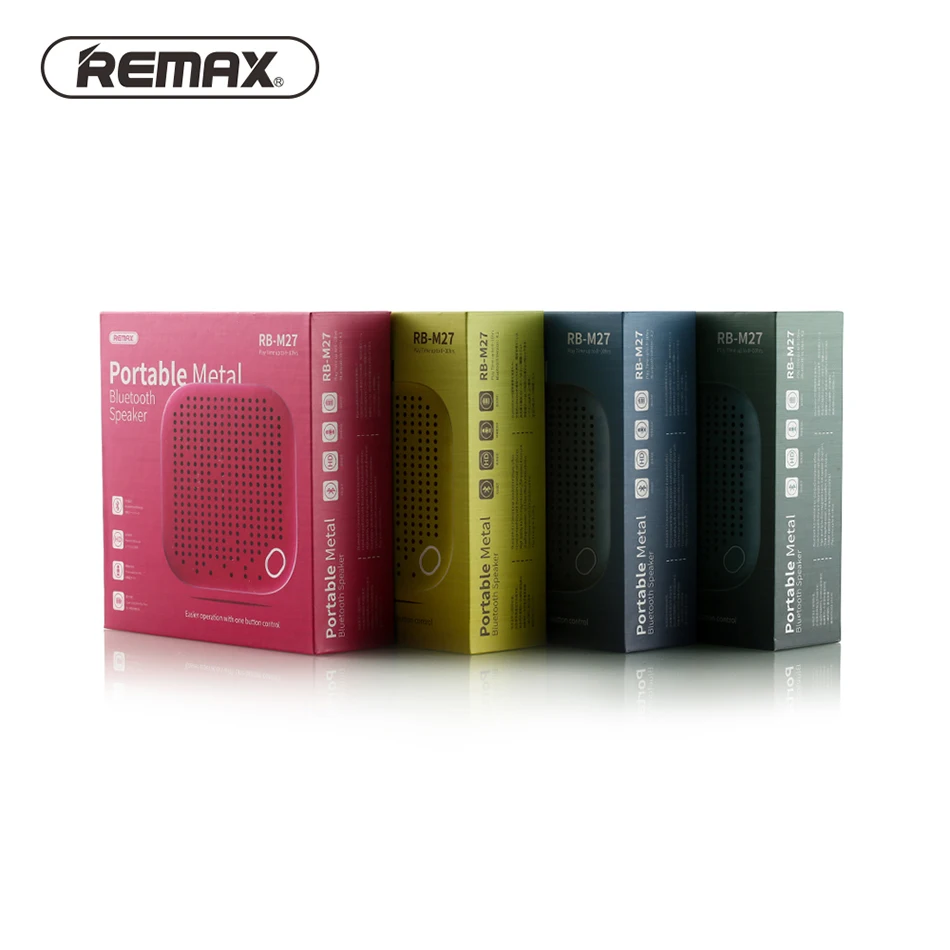 REMAX Портативный Мини Bluetooth 4 2 Динамик 1200 мАч Metal стерео музыку бас HD звук 5 Вт