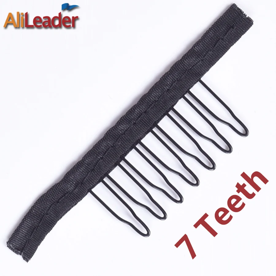 Alileader 12 шт./лот черные расчески для париков полный кружевной парик колпачки - Фото №1