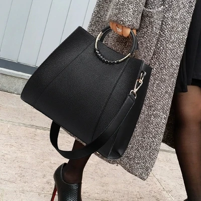 Сумка тоут женская кожаная повседневная простая сумочка на плечо Большой