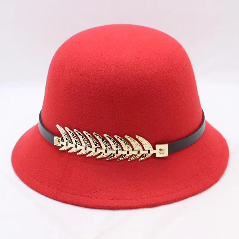 red SUOGRY женские шляпы Fedora винтажный топ шляпа известный бренд одежда больших размеров аксессуары для женщин Боулер козырек Fl - Цвет: red