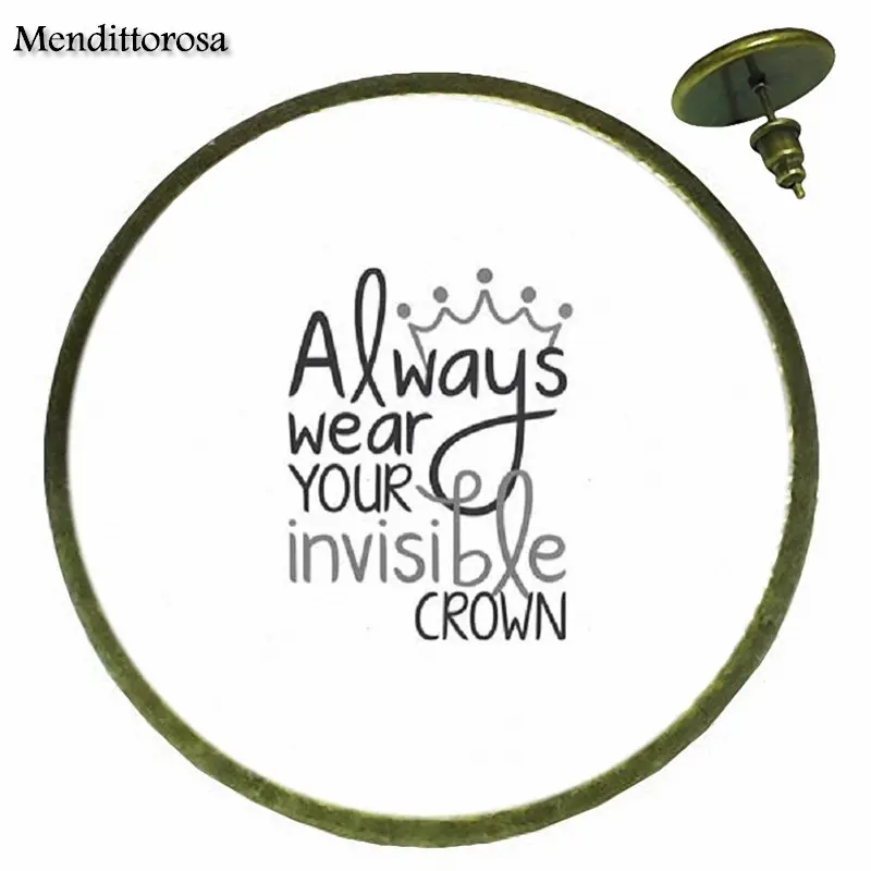 Всегда носите Невидимый Корона цитату для девочек Стекло
