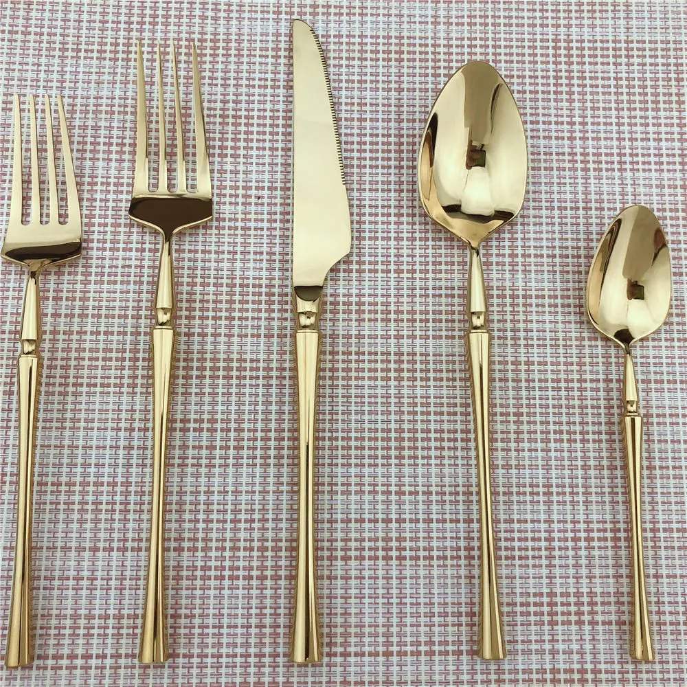 5 шт./компл. роскошный высококачественный Золотой набор столовых приборов посуды