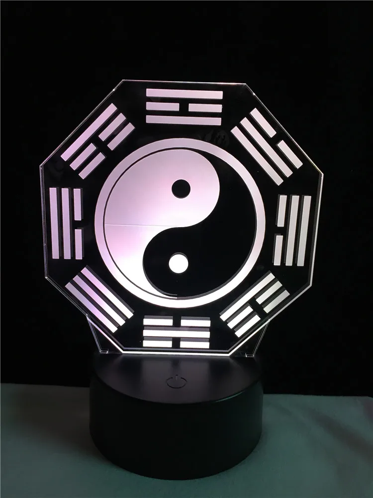 

GAOPIN Religon Tai Chi Eight Diagrams Faith Decoratative 3D lighting Cable Gift LED USB Mood Night Light Multicolor Table Lamp